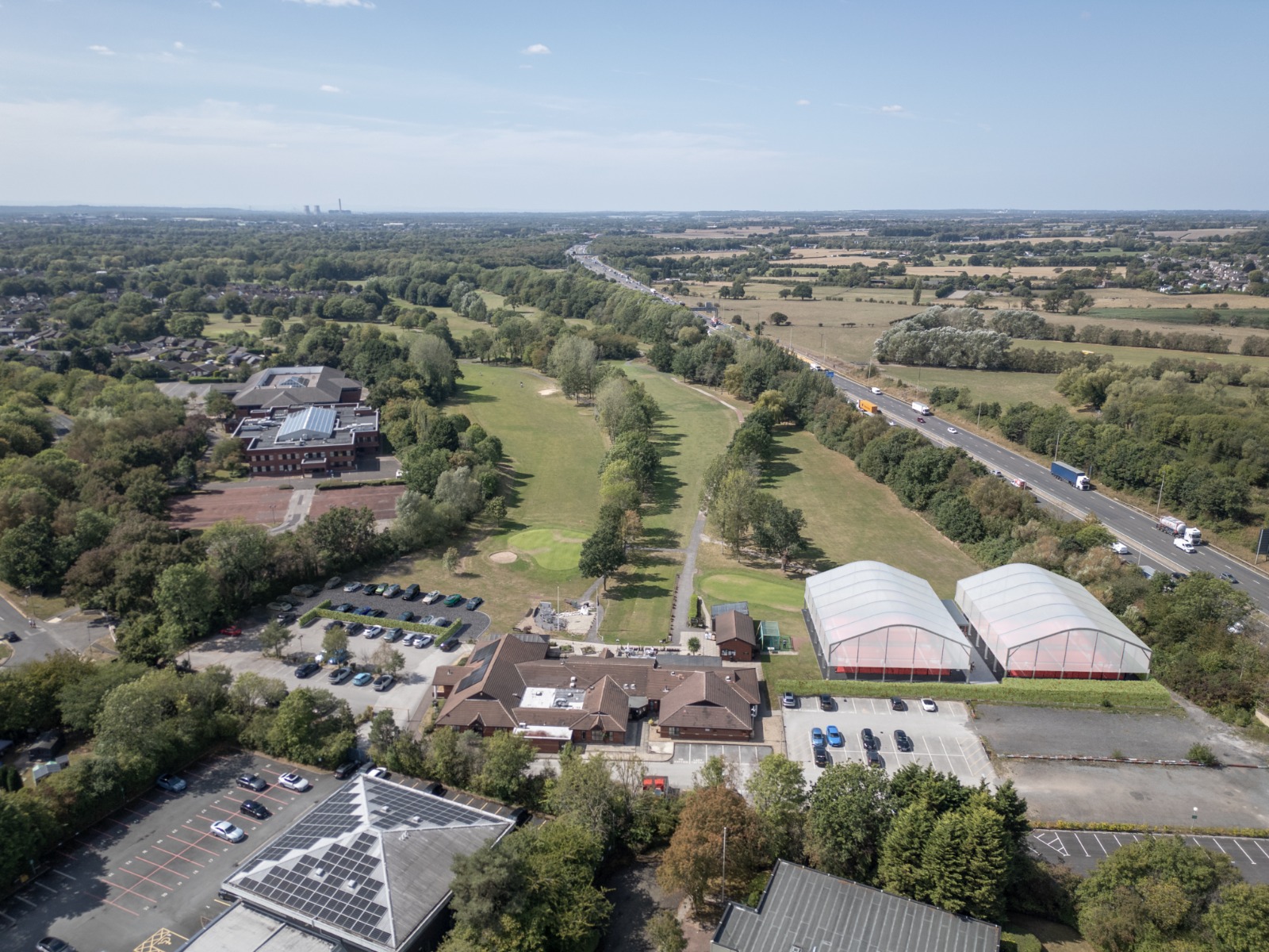 Padel Pairs aerial site CGI visualisation showing the new padel court domes