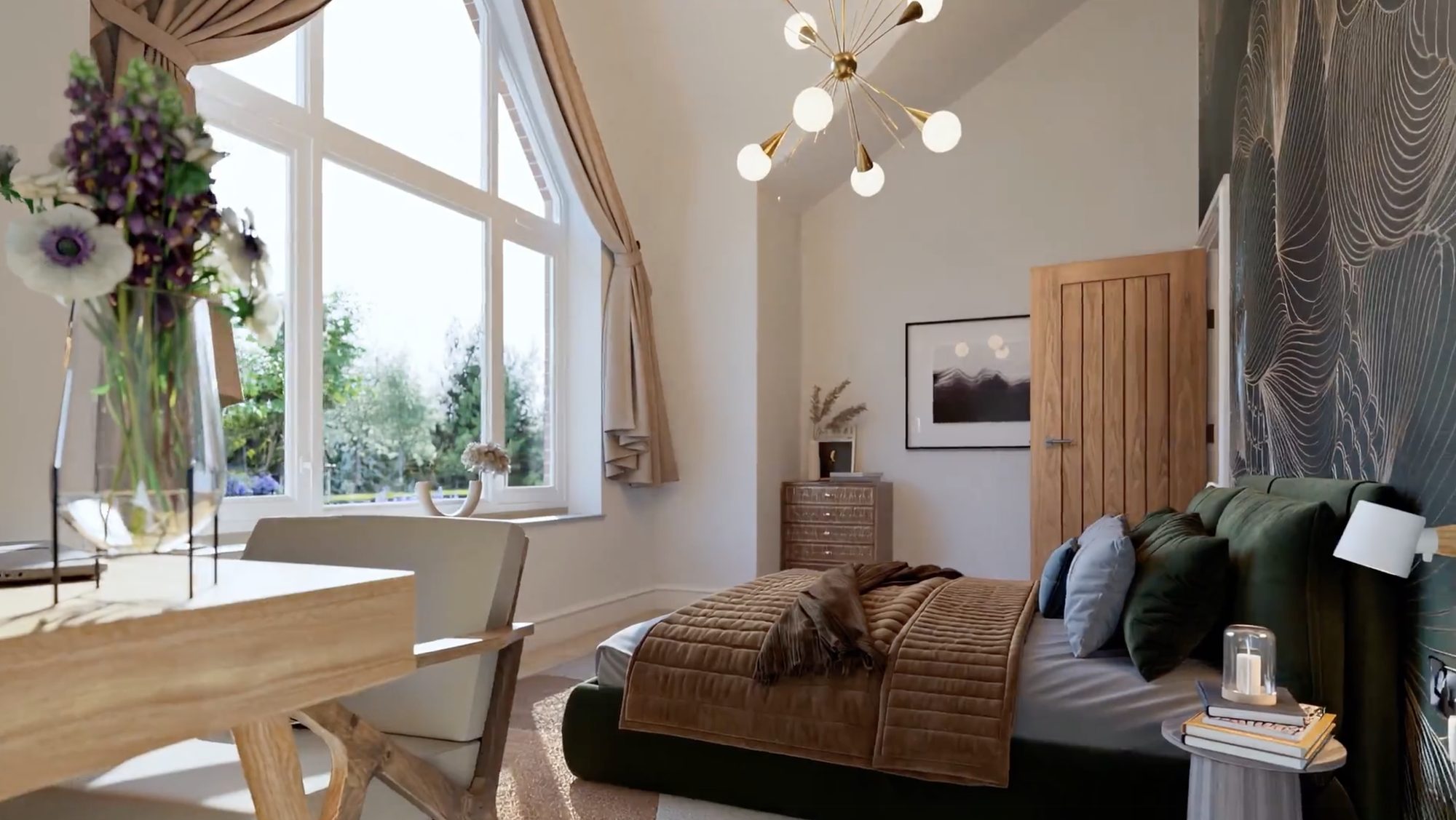 Marketing interior CGI visualisation of a bedroom